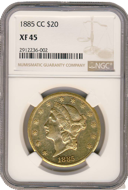 1885-CC $20 Liberty NGC XF45