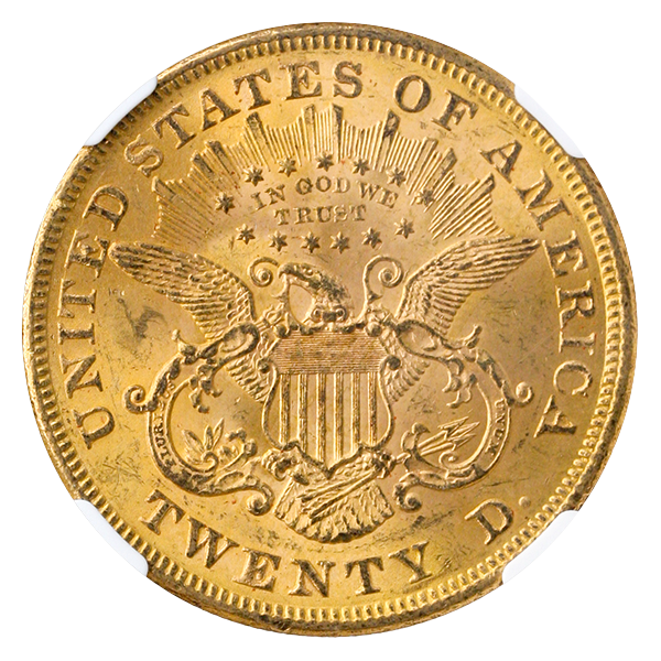 1873 $20 Liberty Type 2 OPen 3 NGC MS62 CAC +