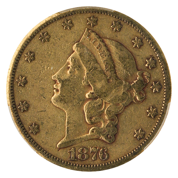 1876-CC $20 Liberty PCGS XF40 CAC