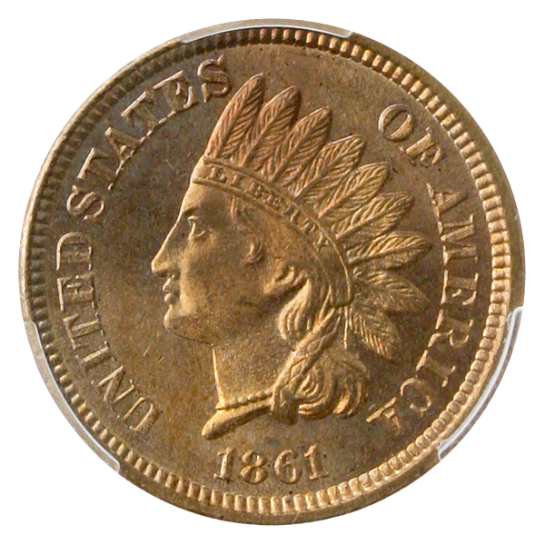 1861 Indian Cent PCGS MS66