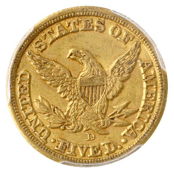 1854-D $5 Liberty PCGS AU58 CAC