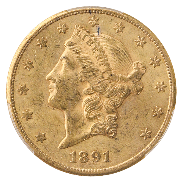 1891-CC $20 Liberty PCGS AU55 CAC