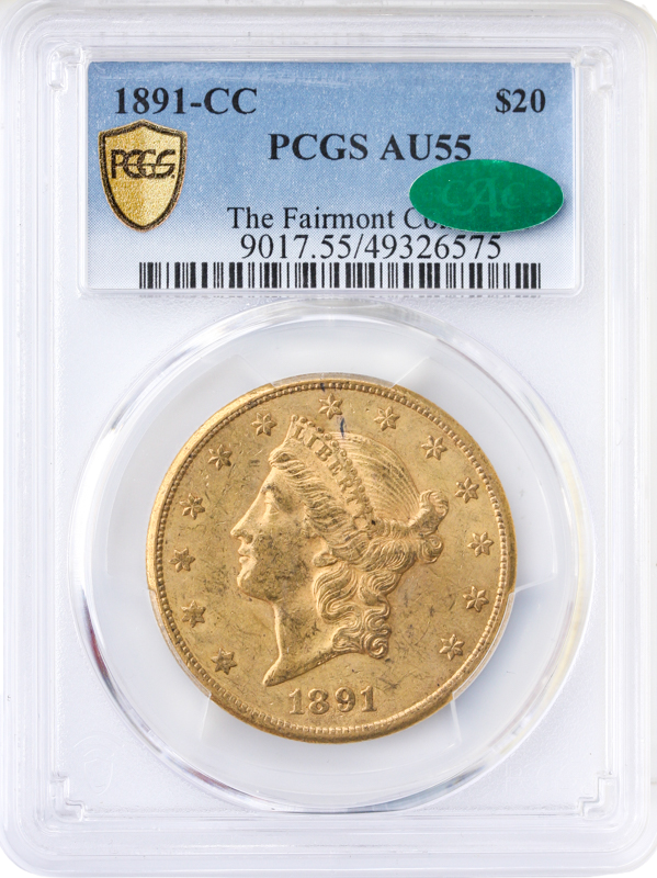 1891-CC $20 Liberty PCGS AU55 CAC