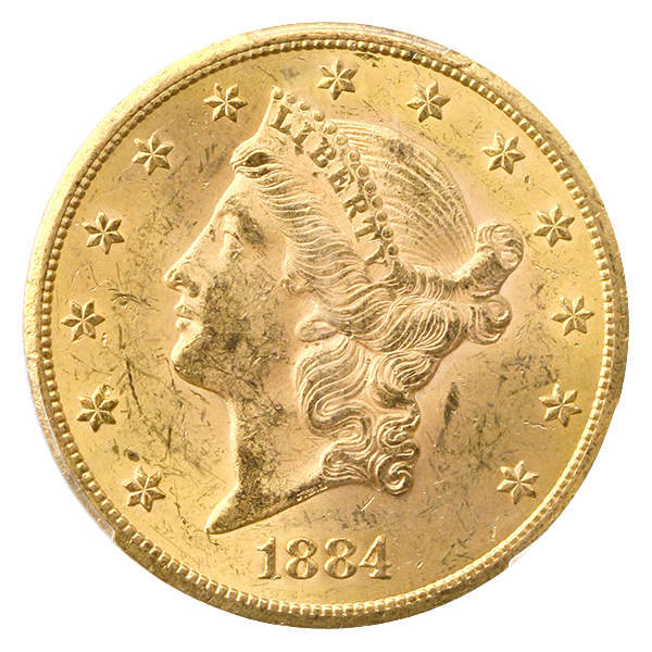 1884-CC $20 Liberty PCGS MS62 CAC