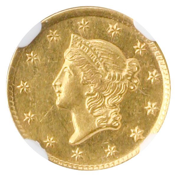 1854-D $1 Gold NGC MS62