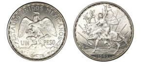 1 Peso Pattern Caballito with Raised Letter Edge 