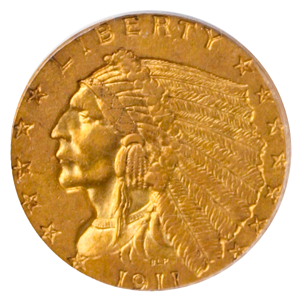 1911-D $2 1/2 Indian Gold Coin PCGS AU53 CAC