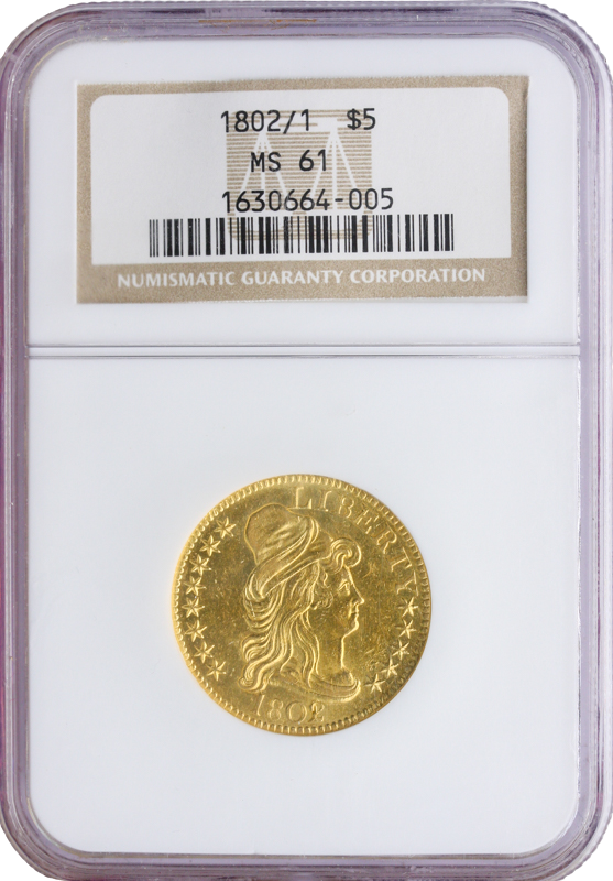 1802/1 $5 Draped Bust NGC MS61