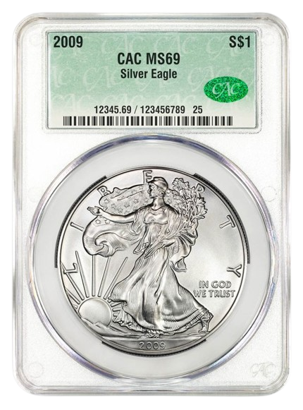 2009 1 oz Silver Eagle CACG MS69