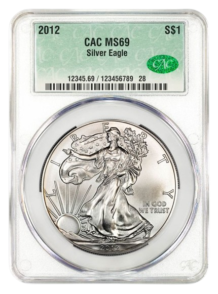 2012 1 oz Silver Eagle CACG MS69