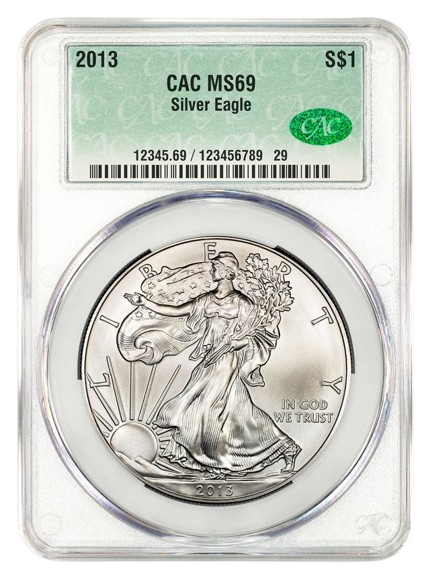 2013 1 oz Silver Eagle CACG MS69