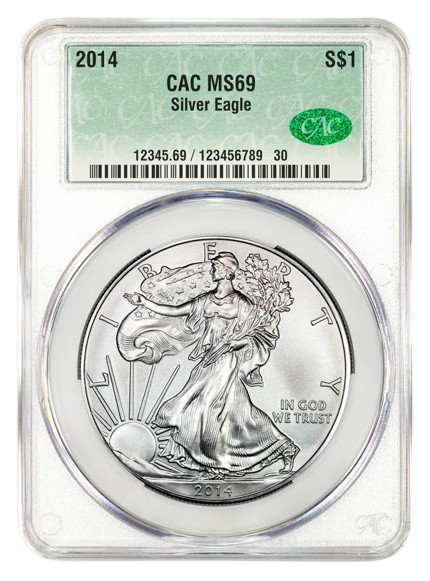 2014 1 oz Silver Eagle CACG MS69