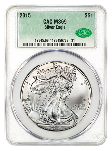 2015 1 oz Silver Eagle CACG MS69