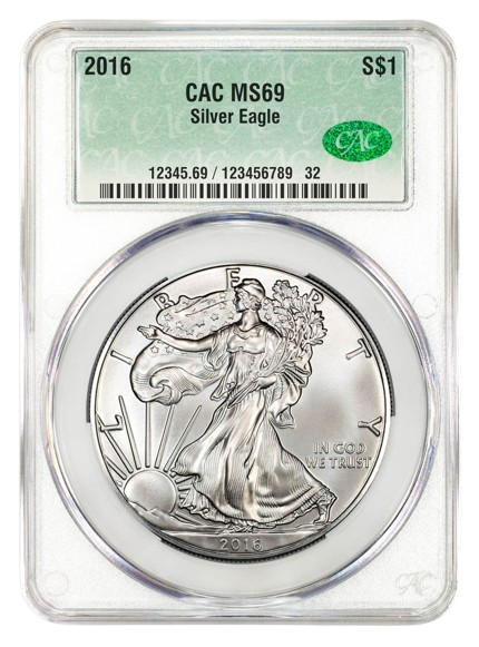 2016 1 oz Silver Eagle CACG MS69