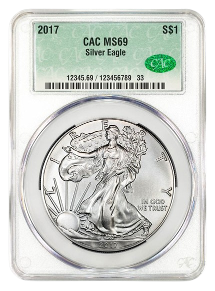 2017 1 oz Silver Eagle CACG MS69