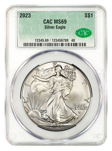 2023 1 oz Silver Eagle CACG MS69