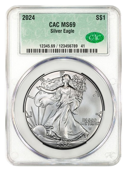 2024 1 oz Silver Eagle CACG MS69