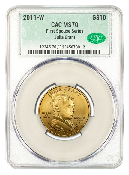 2011-W $10 Gold First Spouse CACG MS70 - Julia Grant