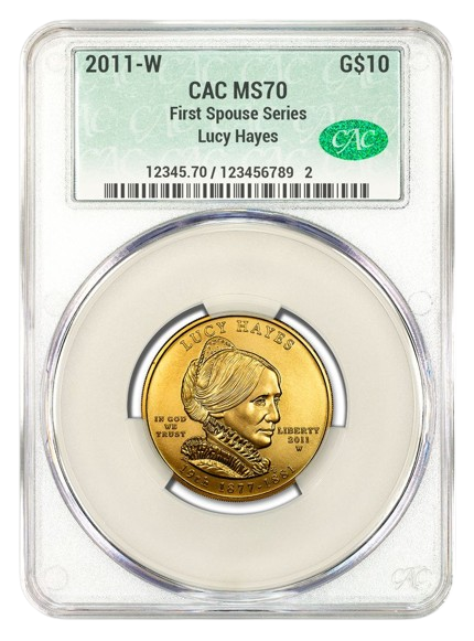 2011-W $10 Gold First Spouse CACG MS70 - Lucy Hayes