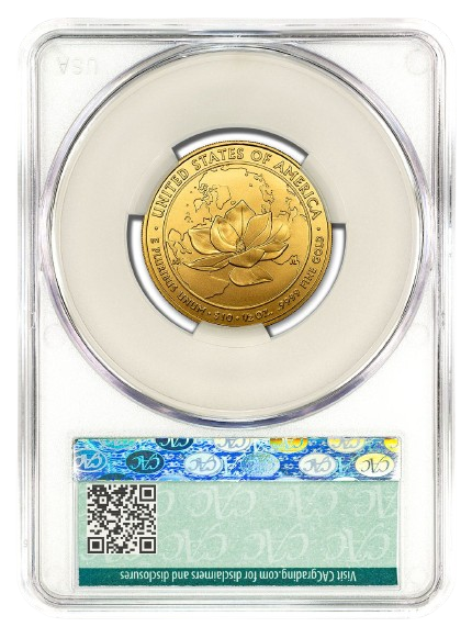 2015-W $10 Gold First Spouse CACG MS70 - Jacqueline Kennedy