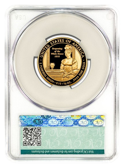 2008-W $10 Gold First Spouse CACG PR70DCAM - Elizabeth Monroe