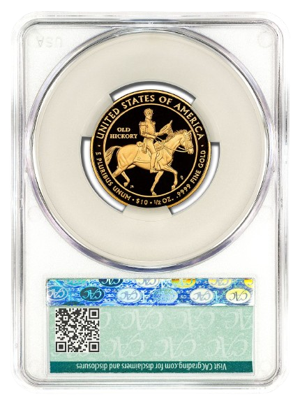 2008-W $10 Gold First Spouse CACG PR70DCAM - Jackson's Liberty