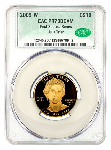 2009-W $10 Gold First Spouse CACG PR70DCAM - Julia Tyler