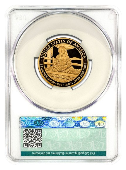 2010-W $10 Gold First Spouse CACG PR70DCAM - Jane Pierce