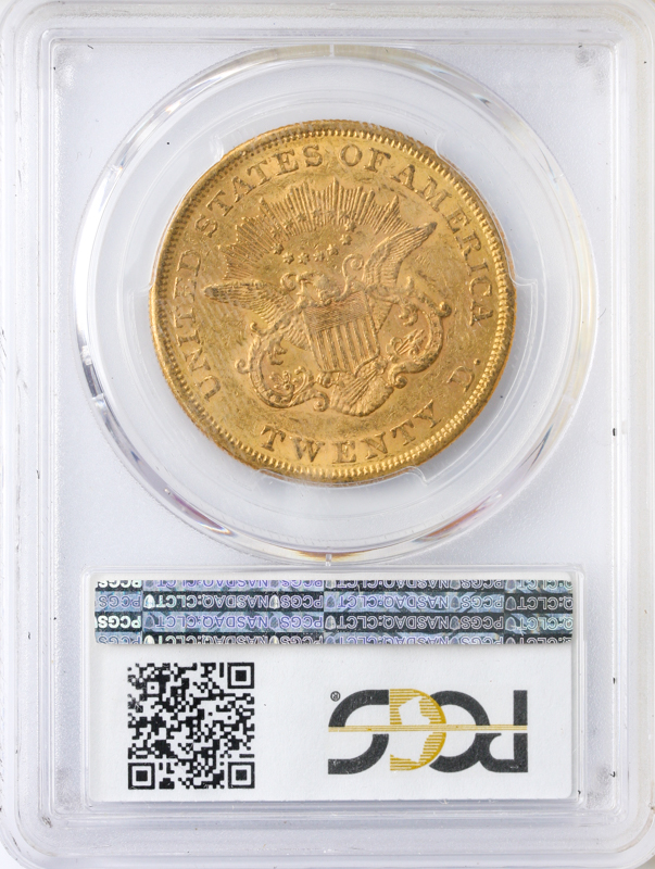 1854 $20 Liberty PCGS AU58 CAC