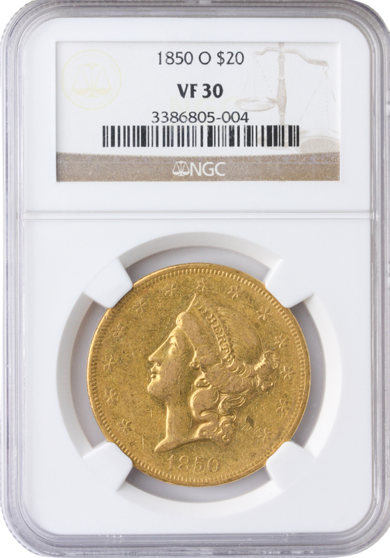 1850-O $20 Liberty NGC VF30