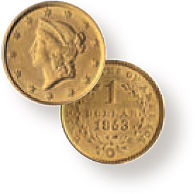 Liberty Gold Dollar Type I Gold Coin