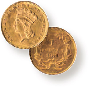 Indian Gold Dollar Type III