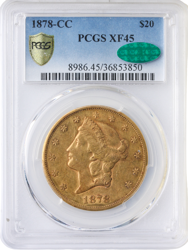 1878-CC $20 Liberty PCGS XF45 CAC