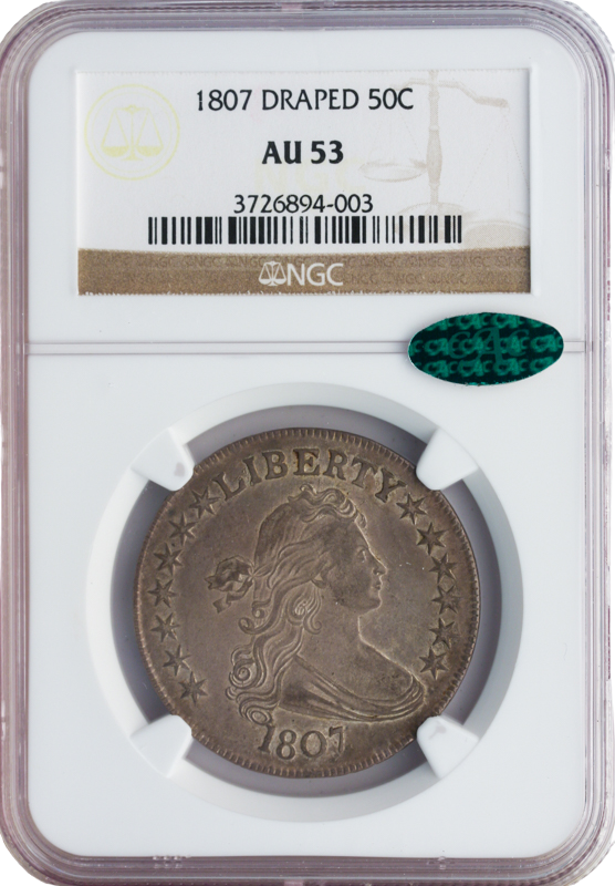 1807 Draped Bust Half Dollar NGC AU53 CAC