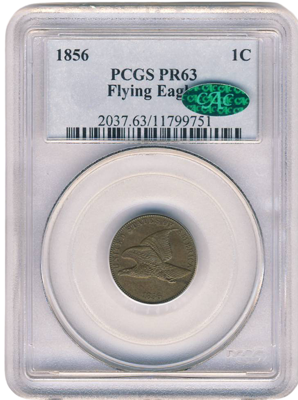 1856 Flying Eagle Cent PCGS PR63 CAC