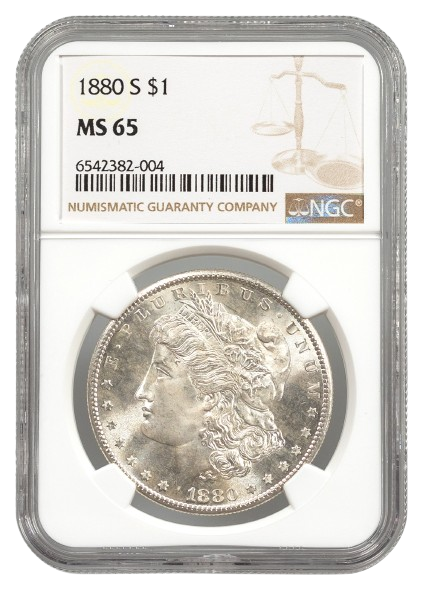 1880 Morgan $1 NGC MS65