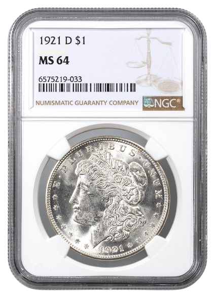 1921-D Morgan $1 NGC MS64