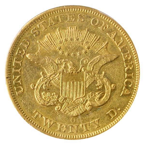 1855-O $20 Liberty PCGS AU55