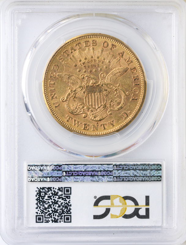 1869-S $20 Liberty PCGS AU58 CAC