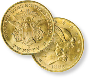 LibertyDouble Eagle Type I "Twenty D" Gold Coins