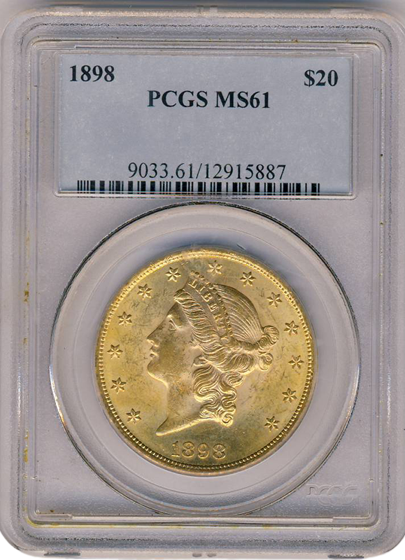 1898 $20 Liberty PCGS MS61