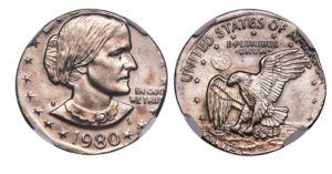 1980-S Susan B. Anthony Dollar Struck on a Nickel Planchet