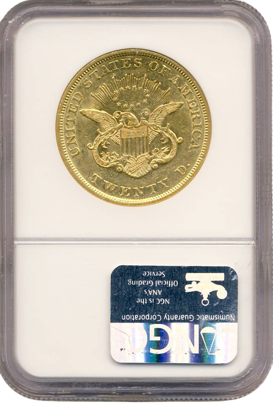 1850 $20 Liberty NGC AU58 CAC