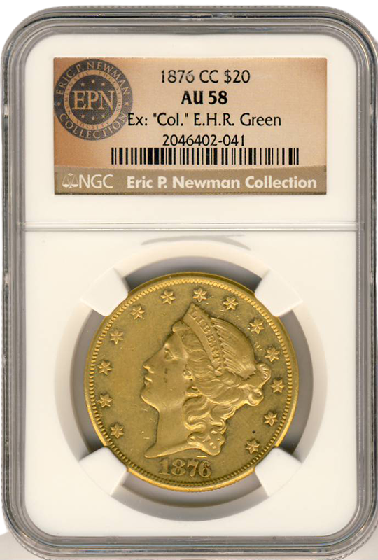 1876-CC $20 Liberty NGC AU58