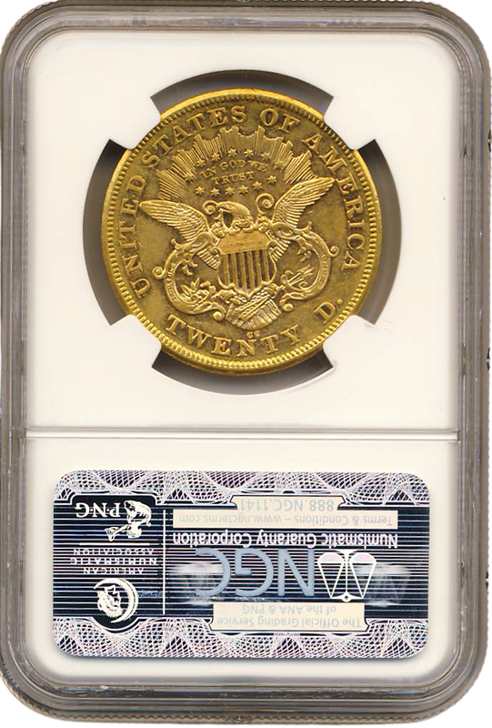 1876-CC $20 Liberty NGC AU58