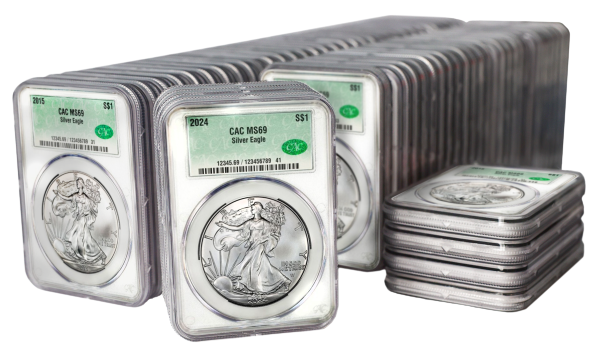 1 oz Silver American Eagle Set 2000-2024 CACG MS69