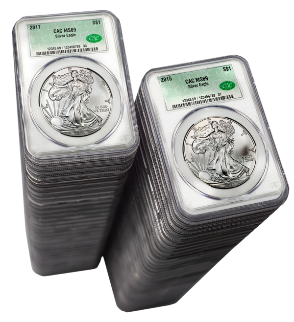 1 oz Silver American Eagle Set 2000-2024 CACG MS69