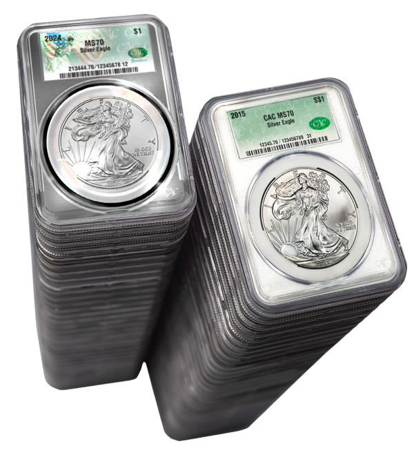 1 oz Silver American Eagle Set 2016-2024 CACG MS70