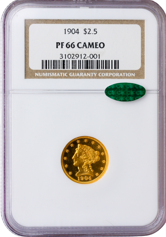 1904 $2.50 Liberty NGC PR66 Cameo CAC