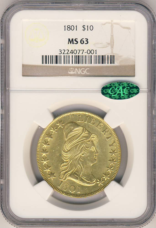 1801 $10 Draped Bust NGC MS63 CAC